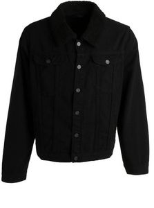BIG AND TALL BORG COLLAR DENIM JACKET